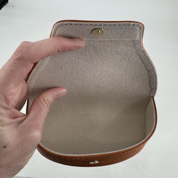 Tory Burch sunglass case brown leather designer preppy summer travel - Picture 4 of 4